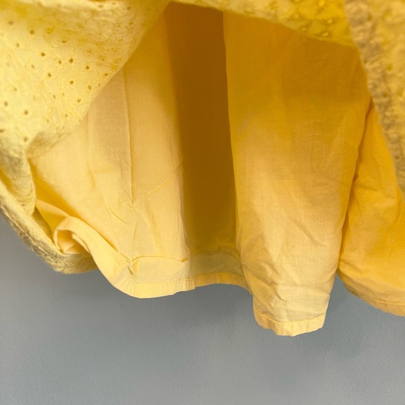 The Prairie by Rachel Ashwell Women's Yellow Spaghetti Strap Eyelet Midi Dress 8 - Picture 9 of 15